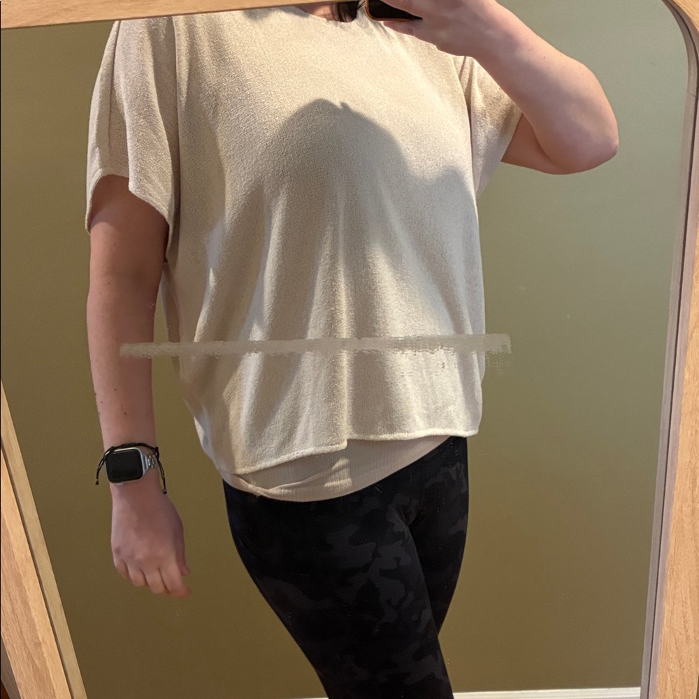 Zara Cream Short Sleeve Top